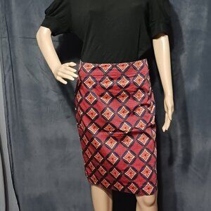Ann Taylor Skirt 10 Lined Orange Red